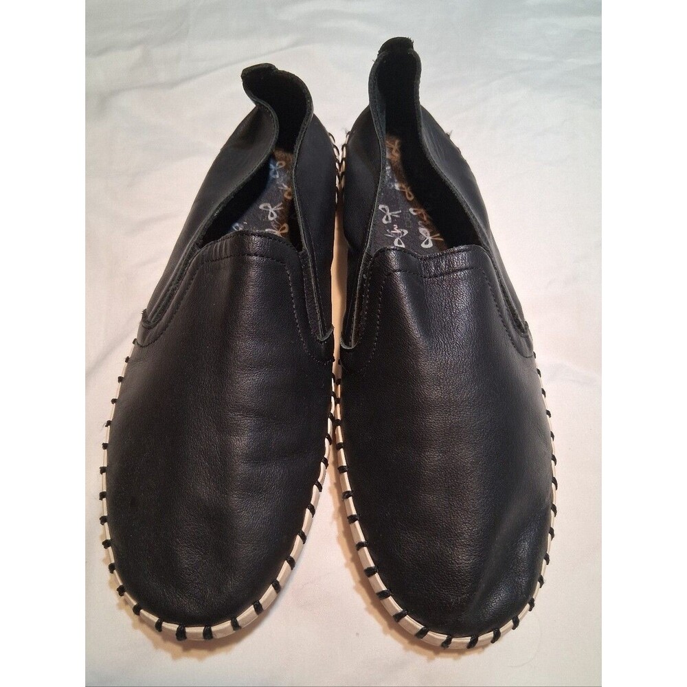 Skechers Genuine Leather Slip-On Flats Whipstitch Detail Espadrille Style 8.5 - Picture 3 of 10